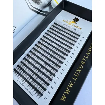 Umělé řasy Luxury Lashes Kniha Narrow 5D Zakřivení umělých řas: C, Délka umělých řas: Mix délek 8-13 mm, Tloušťka řas: 007