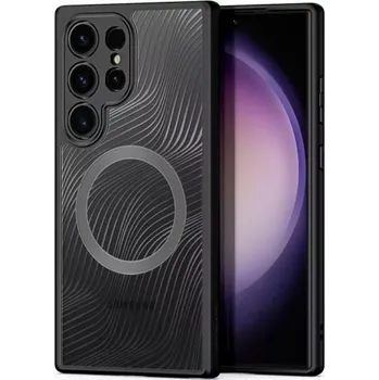 Pouzdro na mobilní telefon Silikonové pouzdro Dux Ducis Aimo Mag na mobil Samsung Galaxy S24 Ultra čiré - černé s podporou MagSafe (DUX DUCIS Aimo - pancéřové pouzdro pro Samsung Galaxy S24 Ultra, černé)