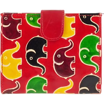 Dámská kožená peněženka Miss Sloni červená 12 x 10 cm