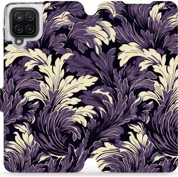 Pouzdro na mobilní telefon Flipové pouzdro Mobiwear - Samsung Galaxy A12 / M12 - VA46S Fialové rostliny (Knížkové flip pouzdro, obal, kryt na mobil Samsung Galaxy A12 / M12 - VA46S Fialové rostliny, materiál Umělá kůže + TPU - ochrana 360°, stojánek, silikonová vanička, magnetické)