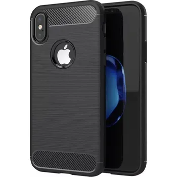 Pouzdro na mobilní telefon Pouzdro na mobil Coolcase Carbon Brushed pro Apple iPhone X / XS Černé (Silikonový kryt či obal na mobilní telefon Apple iPhone X / XS Černé)