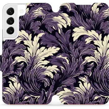 Pouzdro na mobilní telefon Flipové pouzdro Mobiwear - Samsung Galaxy S22 - VA46S Fialové rostliny (Knížkové flip pouzdro, obal, kryt na mobil Samsung Galaxy S22 - VA46S Fialové rostliny, materiál Umělá kůže + TPU - ochrana 360°, stojánek, silikonová vanička, magnetické zavírání)