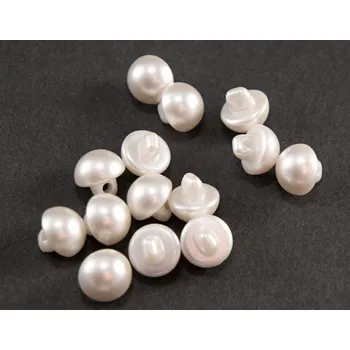 Knoflík Knoflík perlička se spodním přišitím - off white - průměr 0,9 cm