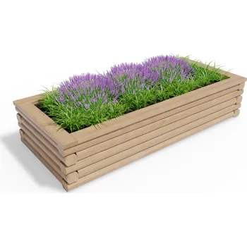 Vyvýšený dřevěný záhon 90 x 210 cm, výška 43,5 cm, obdélníkový