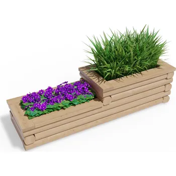 Vyvýšený záhon Vyvýšený dřevěný záhon 50 x 170 cm, dvoupatrový, typový