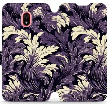 Pouzdro na mobilní telefon Flipové pouzdro Mobiwear - Xiaomi Redmi 8A - VA46S Fialové rostliny (Knížkové flip pouzdro, obal, kryt na mobil Xiaomi Redmi 8A - VA46S Fialové rostliny, materiál Umělá kůže + TPU - ochrana 360°, stojánek, silikonová vanička, magnetické zavírání)