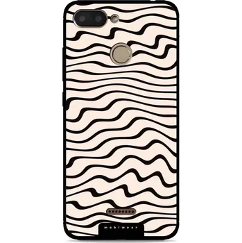 Pouzdro na mobilní telefon Lesklý kryt Mobiwear Glossy - Xiaomi Redmi 6 - GA62G Vlnky na béžové (Prémiové lesklé pouzdro, obal, kryt Mobiwear Glossy na mobil Xiaomi Redmi 6 - GA62G Vlnky na béžové, materiál Plast + TPU silikon - krytí po všech stranách, neošoupatelný potisk, tenké)