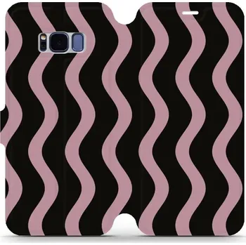 Pouzdro na mobilní telefon Flipové pouzdro Mobiwear - Samsung Galaxy S8 - VA54S Fialové vlnky (Knížkové flip pouzdro, obal, kryt na mobil Samsung Galaxy S8 - VA54S Fialové vlnky, materiál Umělá kůže + TPU - ochrana 360°, stojánek, silikonová vanička, magnetické zavírání)