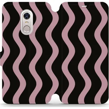 Pouzdro na mobilní telefon Flipové pouzdro Mobiwear - Xiaomi Redmi 5 Plus - VA54S Fialové vlnky (Knížkové flip pouzdro, obal, kryt na mobil Xiaomi Redmi 5 Plus - VA54S Fialové vlnky, materiál Umělá kůže + TPU - ochrana 360°, stojánek, silikonová vanička, magnetické zavírání)