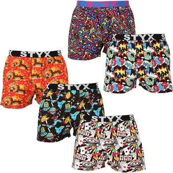 Trenýrky 5PACK pánské trenky Styx art sportovní guma vícebarevné (5B1460134) S Možnost vrácení zboží ZDARMA do 120 dnů!