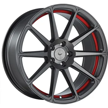Alu kolo Barracuda PROJECT 2.0 Gunmetal šedá matná / červený lem 8,5×19" 5×114,3 ET 40