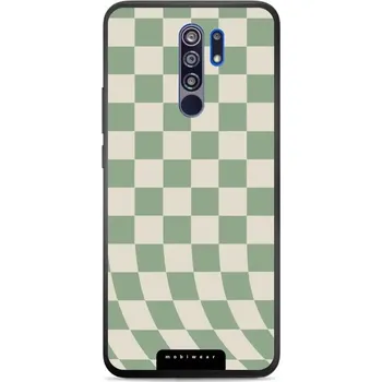 Pouzdro na mobilní telefon Lesklý kryt Mobiwear Glossy - Xiaomi Redmi 9 - GA58G Zelená a béžová šachovnice (Prémiové lesklé pouzdro, obal, kryt Mobiwear Glossy na mobil Xiaomi Redmi 9 - GA58G Zelená a béžová šachovnice, materiál Plast + TPU silikon - krytí po všech stranách,)