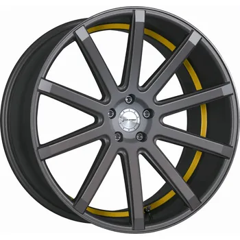 Alu kolo Corspeed DEVILLE Gunmetal šedá / žlutý lem 10,5×21" 5×112 ET 40