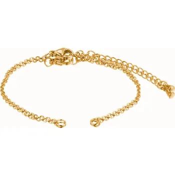 Materiál na výrobu šperku Šperky4U Zlacený ocelový řetízek na výrobu náramku, délka 13+5 cm - OK1206-GD