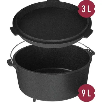 Litinový kotlík s pánví