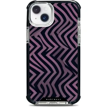 Pouzdro na mobilní telefon Odolný obal Mobiwear MagSafe Elite Bumper - Apple iPhone 14 Plus - DA55D Fialové klikyháky (Odolný kryt, pouzdro, obal Mobiwear Elite Bumper na mobil Apple iPhone 14 Plus - DA55D Fialové klikyháky, materiál Plast + TPU silikon + kov - zesílená ochrana)