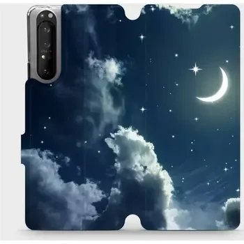 Pouzdro na mobilní telefon Knížkové flip pouzdro Mobiwear - Sony Xperia 1 II - V145P - Noční obloha a měsíc (Flipové knížkové vyklápěcí pouzdro Mobiwear na mobilní telefon Sony Xperia 1 II s pěkným motivem V145P - Noční obloha a měsíc)