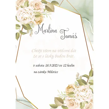 Svatební dekorace Svatební oznámení - A6 - S006 var.a