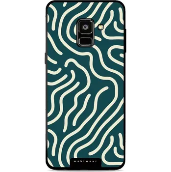 Pouzdro na mobilní telefon Lesklý kryt Mobiwear Glossy - Samsung Galaxy A8 2018 - GA61G Béžové linky (Prémiové lesklé pouzdro, obal, kryt Mobiwear Glossy na mobil Samsung Galaxy A8 2018 - GA61G Béžové linky, materiál Plast + TPU silikon - krytí po všech stranách, neošoupatelný)