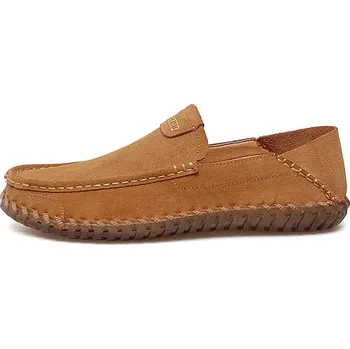 Pánské mokasíny Pánské semišové mokasíny s prošíváním Barva: Hnědá, Velikost: 41
