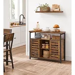 Rustikální komoda 100x 35 x 81,5 cm | hnědo-černá