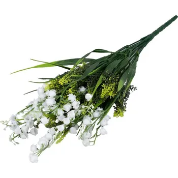 umělá květina Umělé květiny, plast470mm konvalinka svazek 12 ks, bílá 74 gram