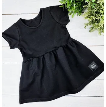 Dívčí šaty Kulišárny Dívčí princess šaty BLACK VELIKOST: 128, DÉLKA RUKÁVU: KRÁTKÝ RUKÁV