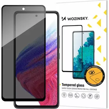 Ochranné sklo Wozinsky Privacy na celý displej Samsung Galaxy A53 5G černé s privátním filtrem proti sledování (9145576273661) (Wozinsky Privacy Glass Tempered Glass for Samsung Galaxy A53 5G with Anti Spy Privacy Filter)