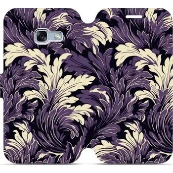 Pouzdro na mobilní telefon Flipové pouzdro Mobiwear - Samsung Galaxy A3 2017 - VA46S Fialové rostliny (Knížkové flip pouzdro, obal, kryt na mobil Samsung Galaxy A3 2017 - VA46S Fialové rostliny, materiál Umělá kůže + TPU - ochrana 360°, stojánek, silikonová vanička, magnetické)