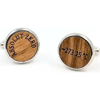 Manžetový knoflíček Manžetové knoflíčky dřevěné Absolut Zero, -273,15°C