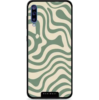 Pouzdro na mobilní telefon Lesklý kryt Mobiwear Glossy - Samsung Galaxy A50 - GA57G Zelené a béžové zkrouceniny (Prémiové lesklé pouzdro, obal, kryt Mobiwear Glossy na mobil Samsung Galaxy A50 - GA57G Zelené a béžové zkrouceniny, materiál Plast + TPU silikon - krytí po všech)