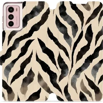 Pouzdro na mobilní telefon Flipové pouzdro Mobiwear - Motorola Moto G42 - VA53S Zebří (Knížkové flip pouzdro, obal, kryt na mobil Motorola Moto G42 - VA53S Zebří, materiál Umělá kůže + TPU - ochrana 360°, stojánek, silikonová vanička, magnetické zavírání)