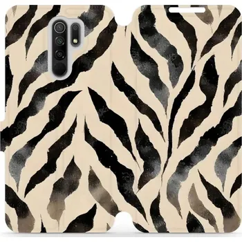 Pouzdro na mobilní telefon Flipové pouzdro Mobiwear - Xiaomi Redmi 9 - VA53S Zebří (Knížkové flip pouzdro, obal, kryt na mobil Xiaomi Redmi 9 - VA53S Zebří, materiál Umělá kůže + TPU - ochrana 360°, stojánek, silikonová vanička, magnetické zavírání)