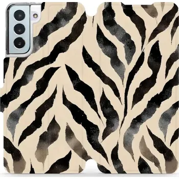 Pouzdro na mobilní telefon Flipové pouzdro Mobiwear - Samsung Galaxy S21 Plus - VA53S Zebří (Knížkové flip pouzdro, obal, kryt na mobil Samsung Galaxy S21 Plus - VA53S Zebří, materiál Umělá kůže + TPU - ochrana 360°, stojánek, silikonová vanička, magnetické zavírání)