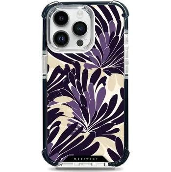 Pouzdro na mobilní telefon Odolný obal Mobiwear MagSafe Elite Bumper - Apple iPhone 14 Pro Max - DA47D Fialová flóra (Odolný kryt, pouzdro, obal Mobiwear Elite Bumper na mobil Apple iPhone 14 Pro Max - DA47D Fialová flóra, materiál Plast + TPU silikon + kov - zesílená ochrana)