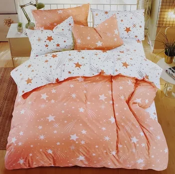 Povlečení Indimex 6dílné francouzské povlečení - hvězdy světle oranžové