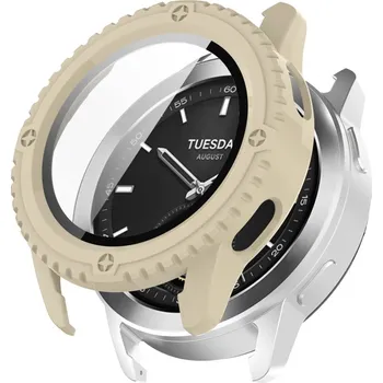 VSECHNONAMOBIL 71833 PC FULL COVER Plastový kryt se sklem pro Xiaomi Watch S3 béžový