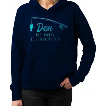 Žertovný předmět Den bez prutu je ztracený den - dámská mikina s potiskem- Tričkový.cz