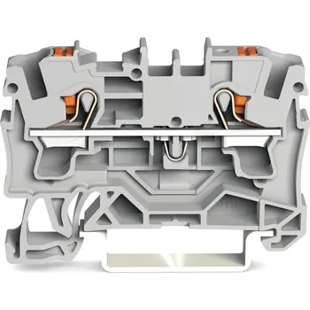 modulární přístroj a rozvaděč WAGO Svorka 2204-1201 2vodičová průchozí s ovládacím tlačítkem 4 mm², šedá 2204-1201