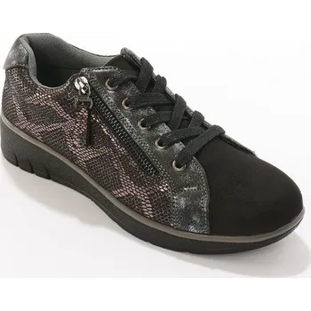 Dámské tenisky Tenisky na klínku, efekt 2 materiálů černá 36