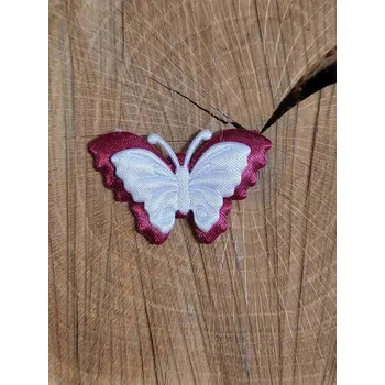Nášivka Aplikace motýl bordó bílá