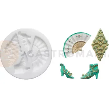 Kuchyňská sůl Silikonová forma na cukrovou hmotu ve tvaru příslušenství Flamenco - SLK332, 52x29 mm | SILIKOMART, SugarFlex