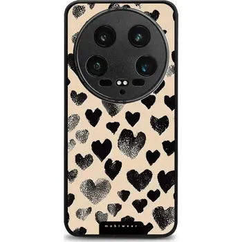 Pouzdro na mobilní telefon Lesklý kryt Mobiwear Glossy - Xiaomi 14 Ultra 5G - GA51G Černá srdíčka (Prémiové lesklé pouzdro, obal, kryt Mobiwear Glossy na mobil Xiaomi 14 Ultra 5G - GA51G Černá srdíčka, materiál Plast + TPU silikon - krytí po všech stranách, neošoupatelný potisk,)