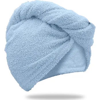 Ručník Rychleschnoucí froté turban na vlasy světle modrý, 100% bavlna