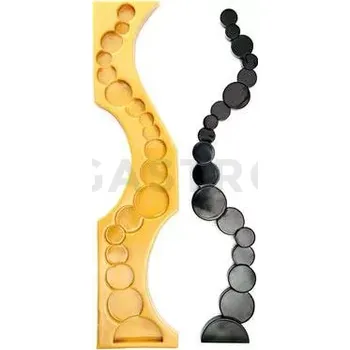 Čokoládová tyčinka Silikonová forma na cukrovou hmotu nebo čokoládu ve tvaru řetěze z kruhů - 663x130x25 mm | SILIKOMART, SugarFlex Gold