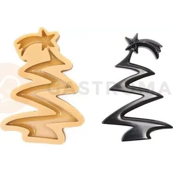 Kuchyňská sůl Silikonová forma na cukrovou hmotu nebo čokoládu ve tvaru hvězdy na stromeček - 160x105x15 mm | SILIKOMART, SugarFlex Gold