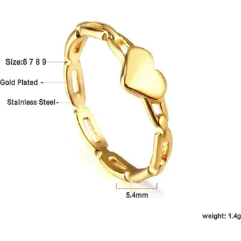 Prsten Stylový nerezový prsten ve zlaté barvě - 353G,9