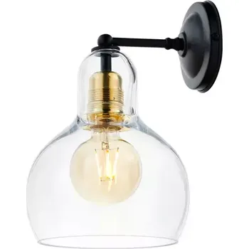 Nástěnné svítidlo Kaspa 20879105 LONGIS GOLD - Nástěnná lampička v lehkém retro stylu v černo zlaté barvě, čiré sklo, 1 x E27 (Nástěnná lampa bez vypínače)