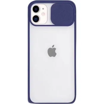 Pouzdro na mobilní telefon Silikonový ochranný obal s posuvným krytem na fotoaparát pro Apple iPhone 14 Plus - tmavě modrý