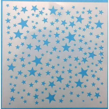 Plastová šablona mix 13x13cm - minihvězdy